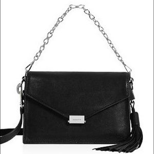 AllSaints Miki Leather Crossbody Bag Black
